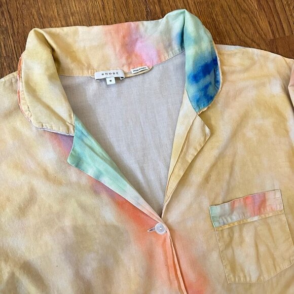 Rhode tie dye button front shirt M - Picture 2 of 8